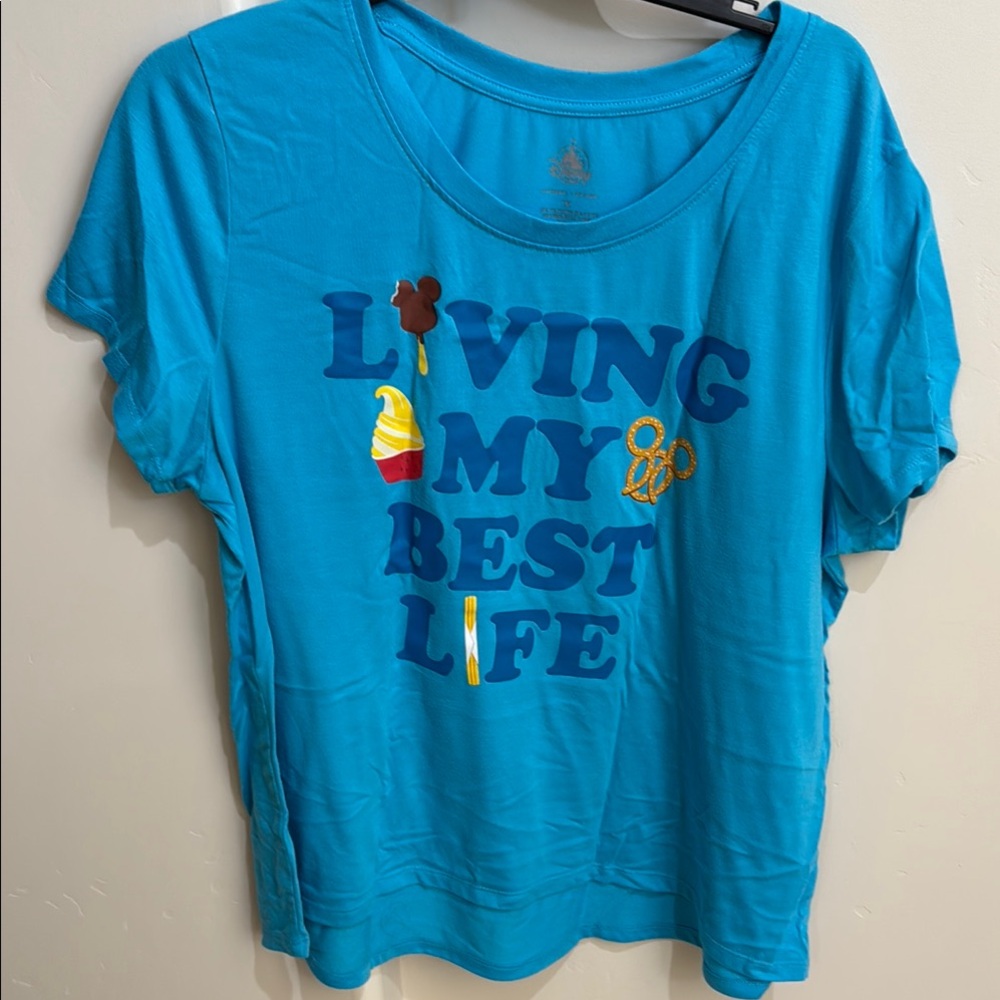 Disney Blue 'Living My Best Life' Short Sleeve Tee